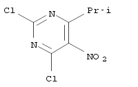 Pyrimidine, 2,4-dichloro-6-(1-methylethyl)-5-nitro-